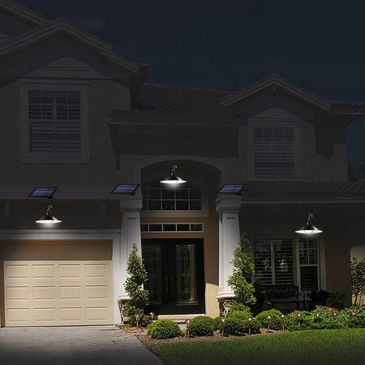 LAMPA SOLARNA ŻYRANDOL SUFITOWY LED WISZĄCY Z CZUJNIKIEM ZMIERZCHU + PILOT