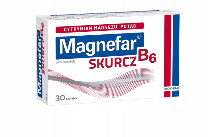 Magnefar B6 Skurcz Cytrynian Magnezu Z Potasem 30 Tabletek