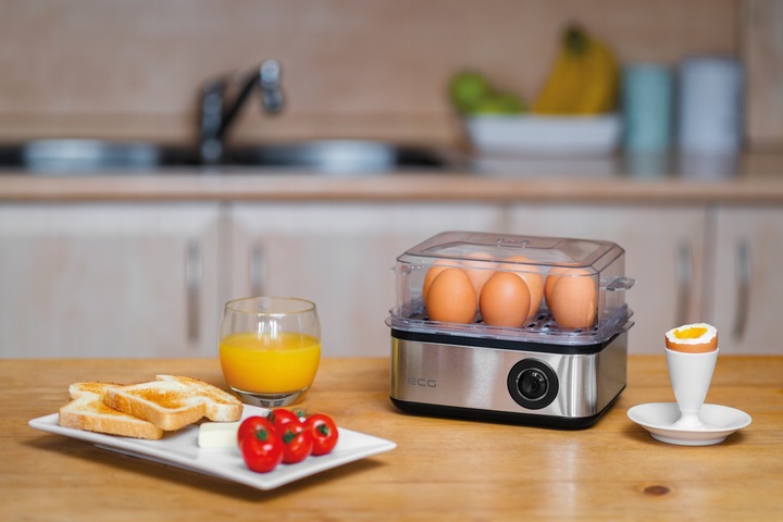 Jajowar ECG UV 5080 srebrny/szary 8 jajek gotowane, 4 jajka sadzone