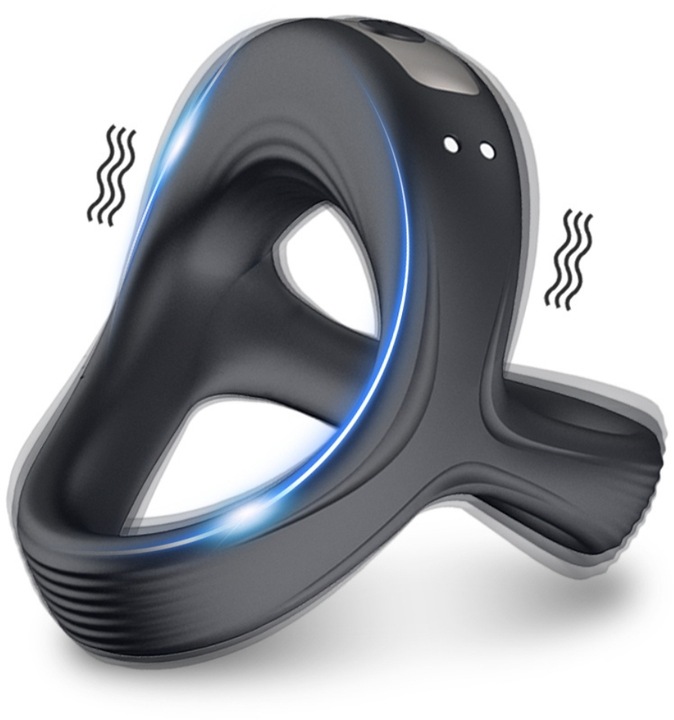 WIBRUJĄCY PIERŚCIEŃ RING NA PENISA I JĄDRA 10 FUNKCJI WIBRACJI COCK RING