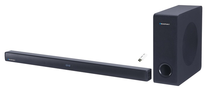 SOUNDBAR + SUBWOOFER 2.1 120W HDMI ARC BLUETOOTH AUX BLAUPUNKT + Pendrive