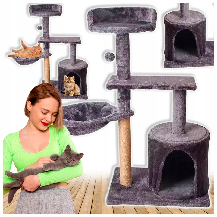 Drapak Dla Kota Duży Wysoki Wieża Legowisko Domek Budka Zabawka Sznurek