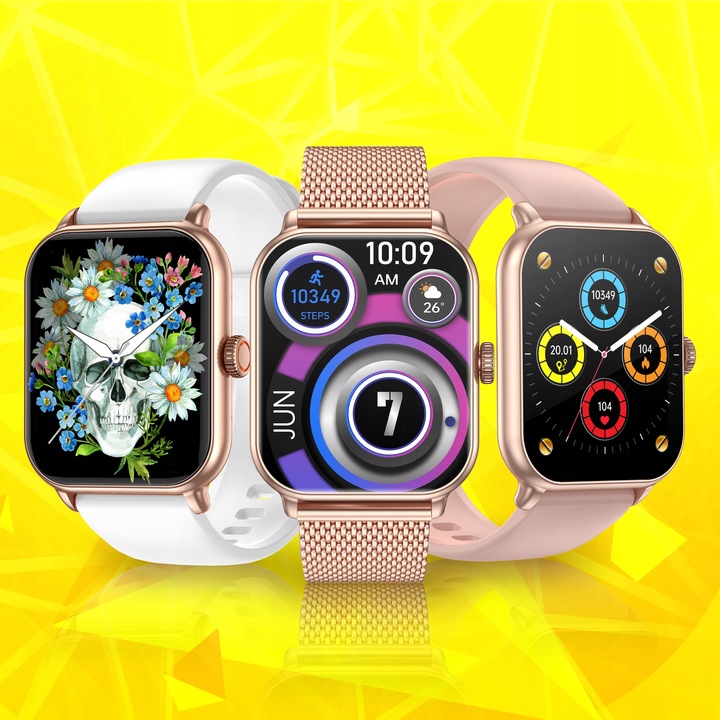 SMARTWATCH DAMSKI ZEGAREK WODOODPORNY PL MENU ROZMOWY SMART WATCH + 3 PASKI