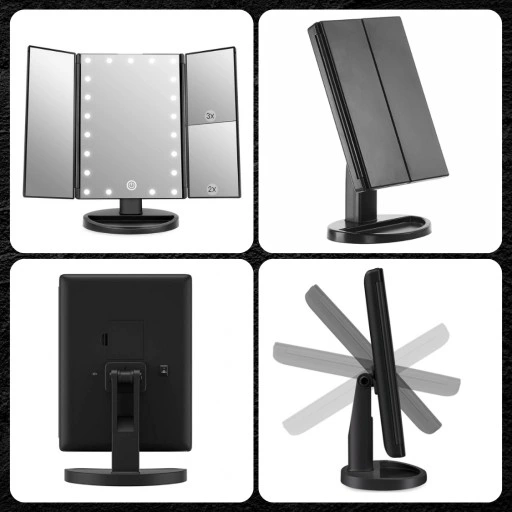 PODŚWIETLANE LUSTERKO DO MAKIJAŻU LED KOSMETYCZNE