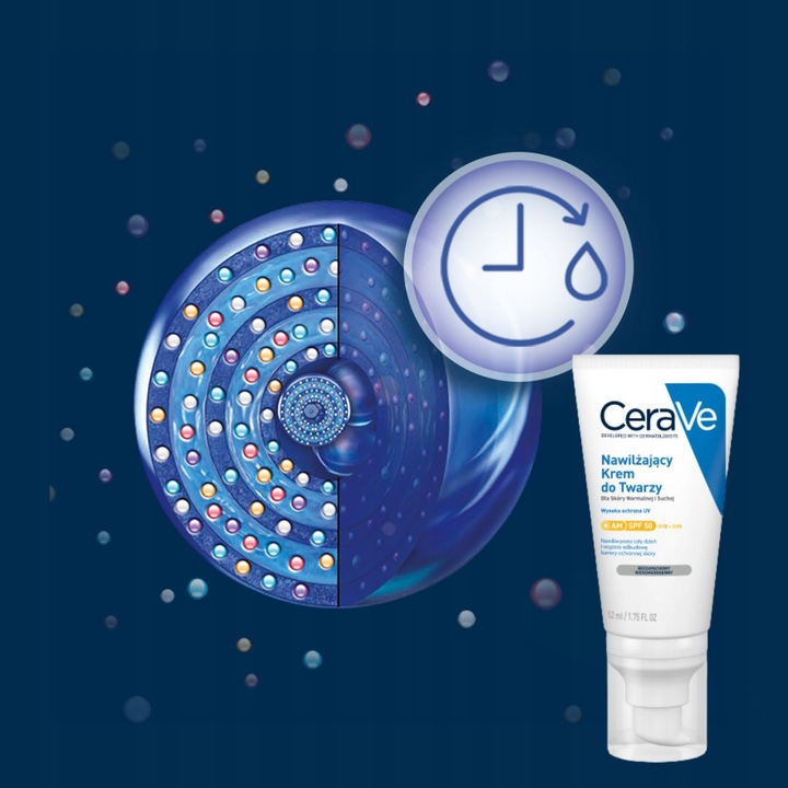 CeraVe Krem Nawilżający do Twarzy, Skóra Normalna i Sucha z SPF 50 52ml