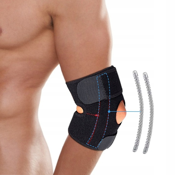 STABILIZATOR ORTEZA ŁOKIEĆ TENISISTY OPASKA CZERWONO-CZARNE