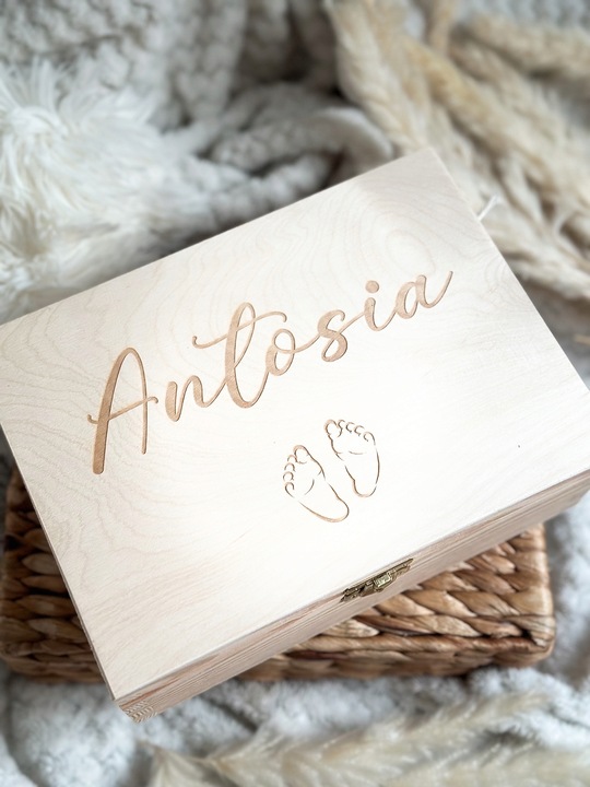 Pamiątka Chrztu Świętego Pudełko GOTOWY PREZENT NA CHRZEST Grawer