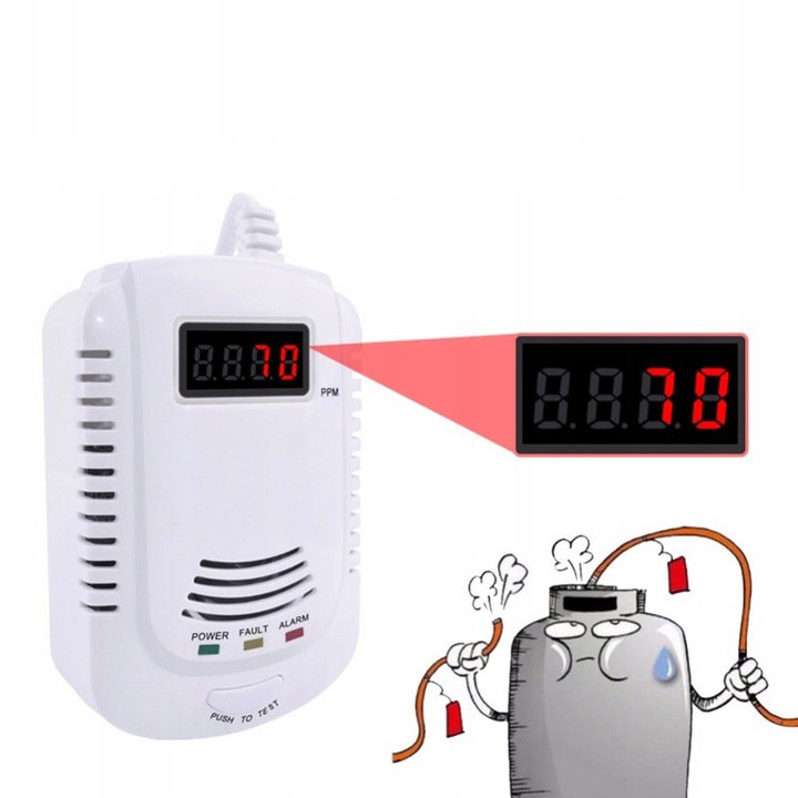 CERTYFIKOWANY CZUJNIK CZADU GAZU TLENKU WĘGLA JKD-808COM PPM CE