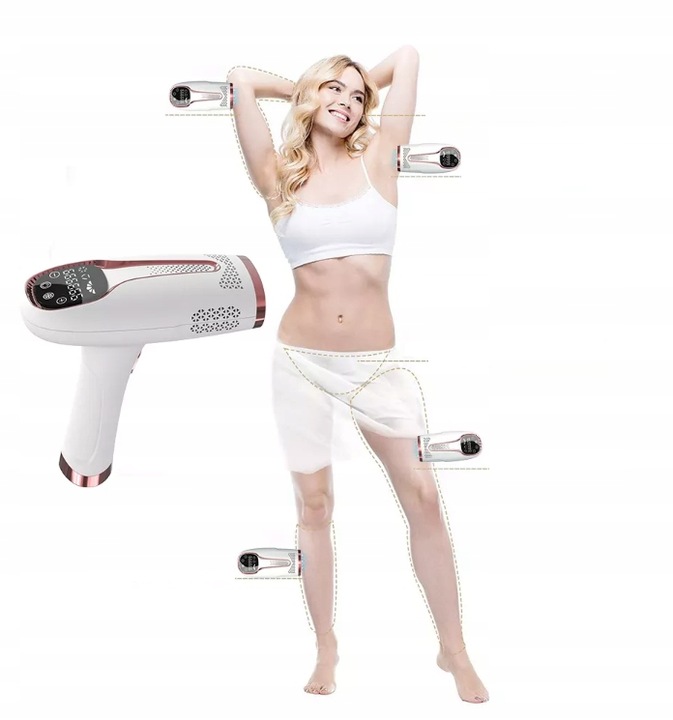 DEPILATOR IPL DO WŁOSÓW CIAŁA LASEROWY BIKINI NÓG DEPILACJA BEZBOLESNY