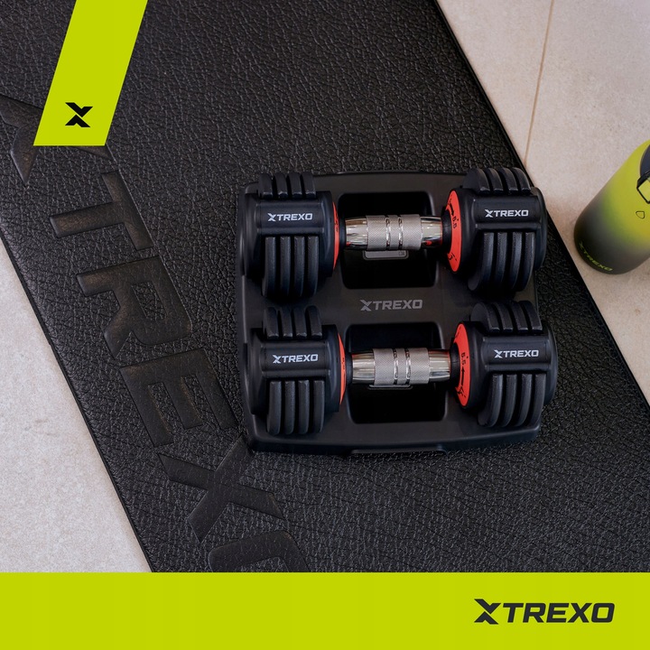 Zestaw hantli regulowanych TREXO 2 x 5,75 kg czarny 11,5 kg|