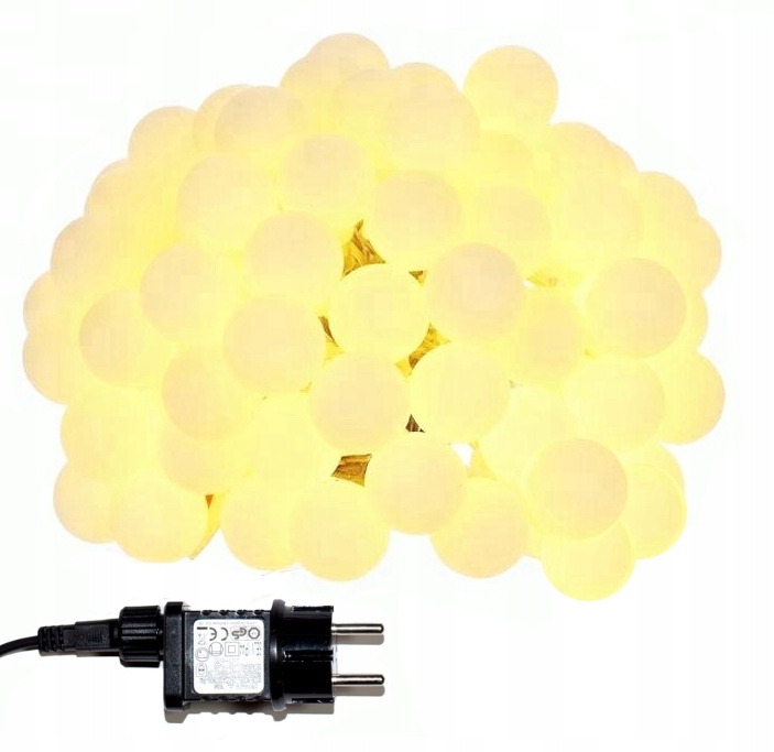 LAMPKI ZEWNĘTRZNE OGRODOWE 50LED BIAŁE CIEPŁE -15m