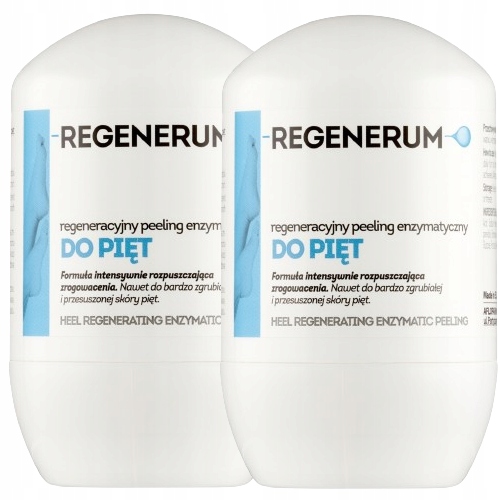 2x REGENERUM Peeling enzymatyczny do pięt roll-on 50 ml