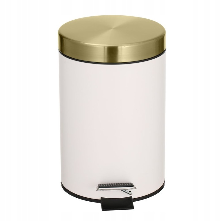 Kosz na śmieci łazienkowy 3L INSTILO biały ze złotą pokrywą
