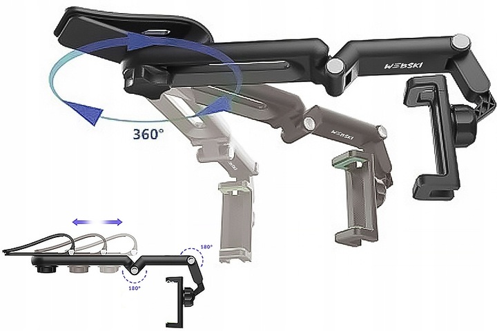 SAMOCHODOWY UCHWYT NA TELEFON NA OSŁONĘ PRZECIWSŁONECZNĄ DO AUTA REGULOWANY