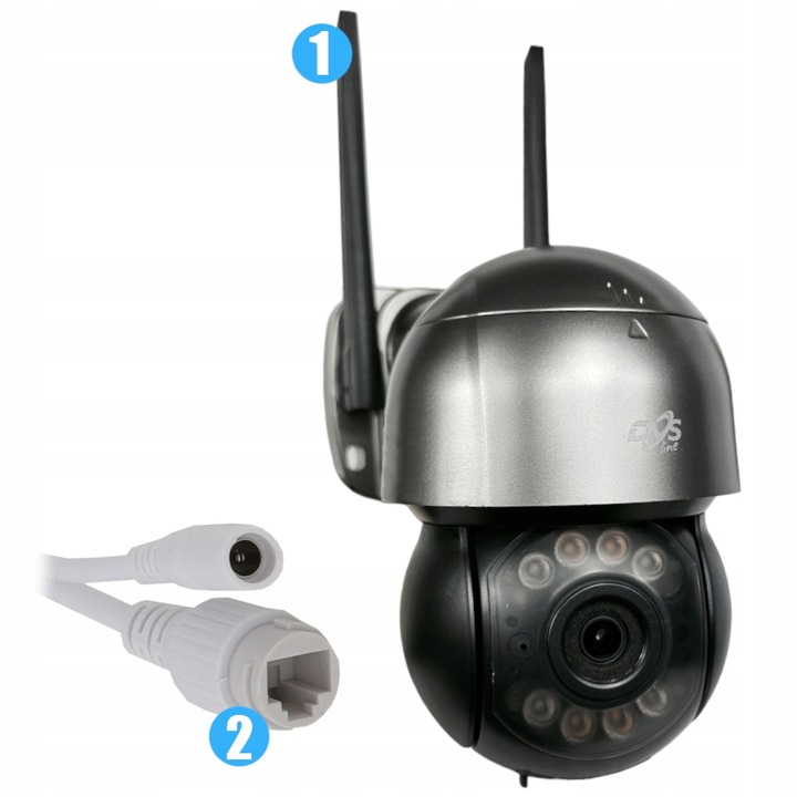 Obrotowa kamera zewnętrzna 360° IP WiFi z DETEKCJĄ RUCHU 5Mpx 2K AUDIO DVS