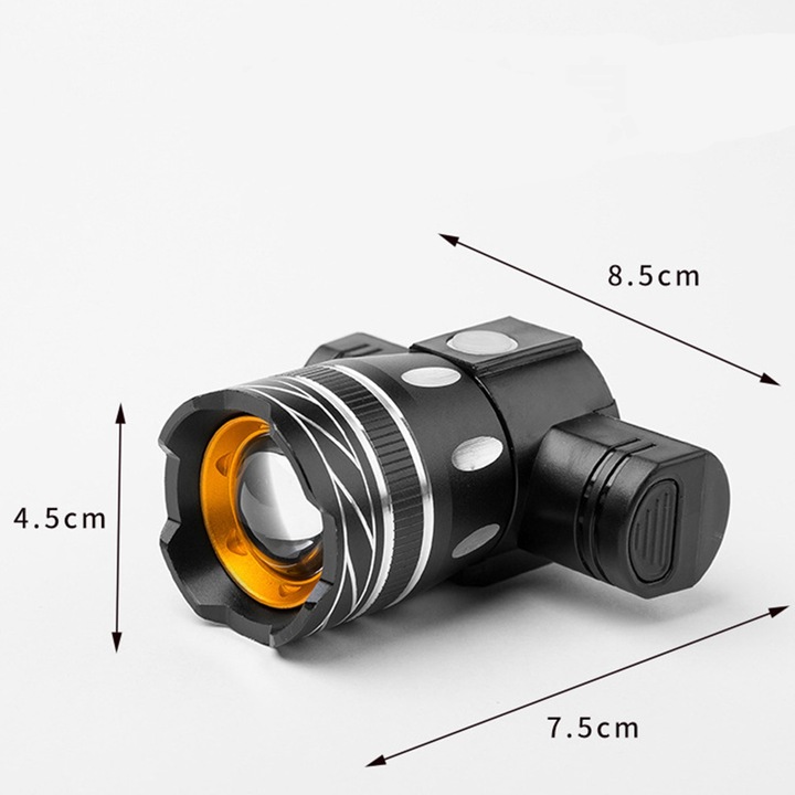 Lampa Rowerowa Przednia + Tylna na Kierownicę Akumulatorowa USB Latarka LED