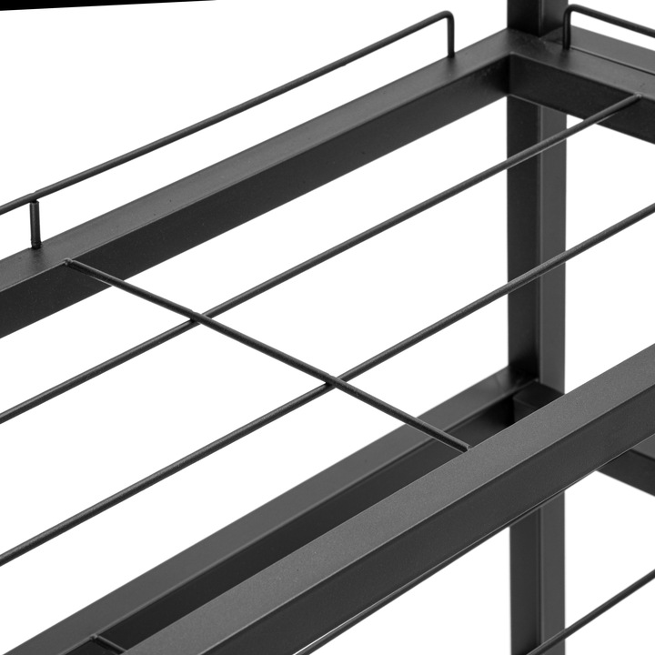 SZAFKA NA BUTY STOJAK METALOWY CZARNY 4 PÓŁKI ORGANIZER REGAŁ LOFTOWY