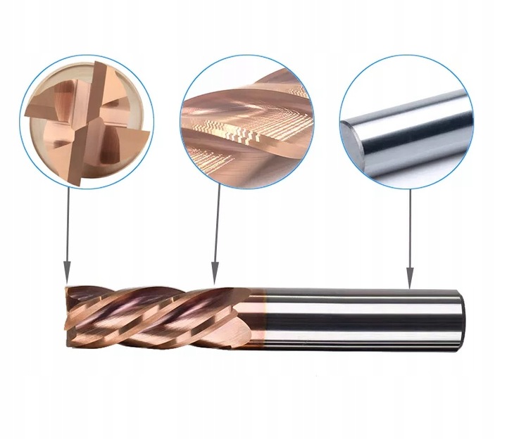 FREZ WĘGLIKOWY VHM MTS fi 6mm 55 HRC 4pióra TEST