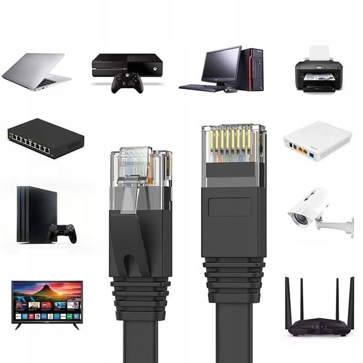 KABEL SIECIOWY LAN ETHERNET INTERNETOWY SKRĘTKA RJ45 UTP CAT6 CAT 6 10M