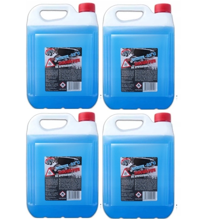 PŁYN DO SPRYSKIWACZY ZIMOWY 4 x 5L 20L CYTRUSOWY ZAPACH -22°C