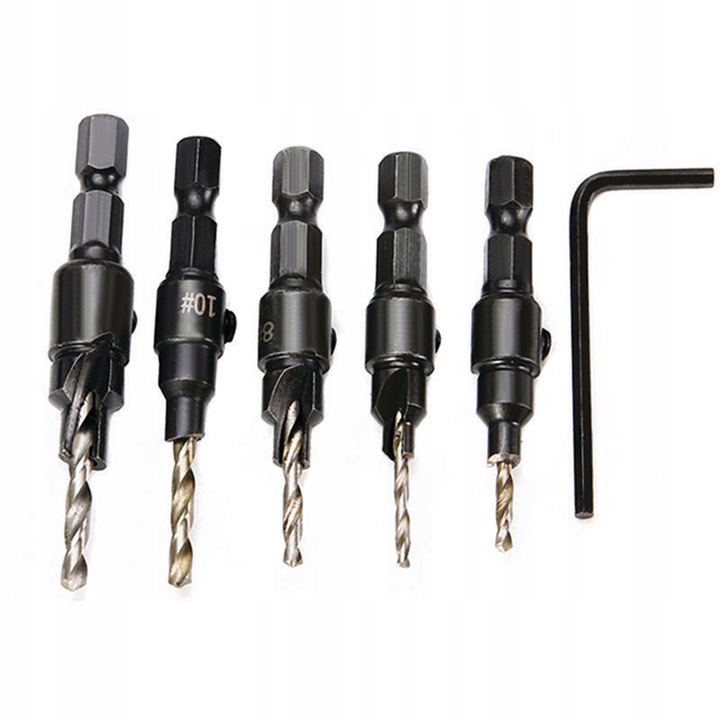 Wiertła do konfirmatów Wysoka Jakość M2 6el konfirmatu drewna zestaw 5-12mm