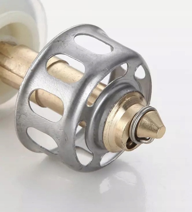 KOREK UMYWALKOWY Z SITKIEM automatyczny z przelewem pełny klik klak