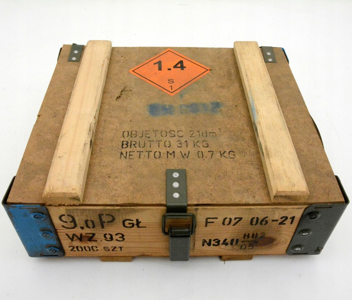 Skrzynia skrzynka drewniana po amunicji 40x35x15cm