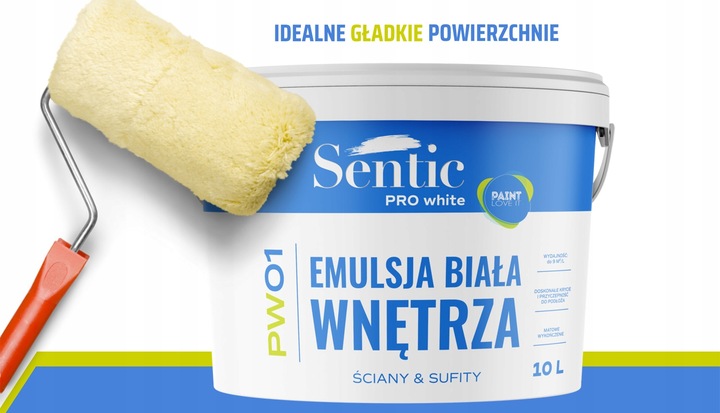 SENTIC Farba wewnętrzna akrylowa PREMIUM 10L BIAŁA
