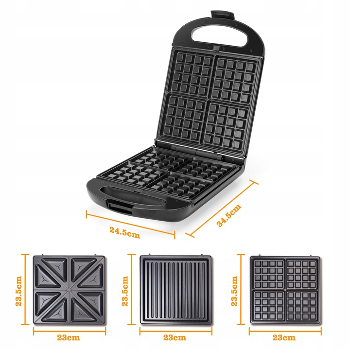 OPIEKACZ DO KANAPEK TOSTER GOFROWNICA PANINI 3W1 1200W Taylor Swoden