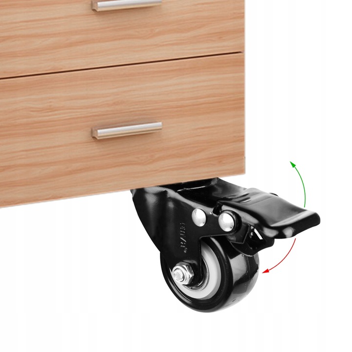 4× ZESTAW JEZDNY KÓŁKA OBROTOWE GUMOWE KOŁA ŁOŻYSKOWANE MEBLOWE 50mm