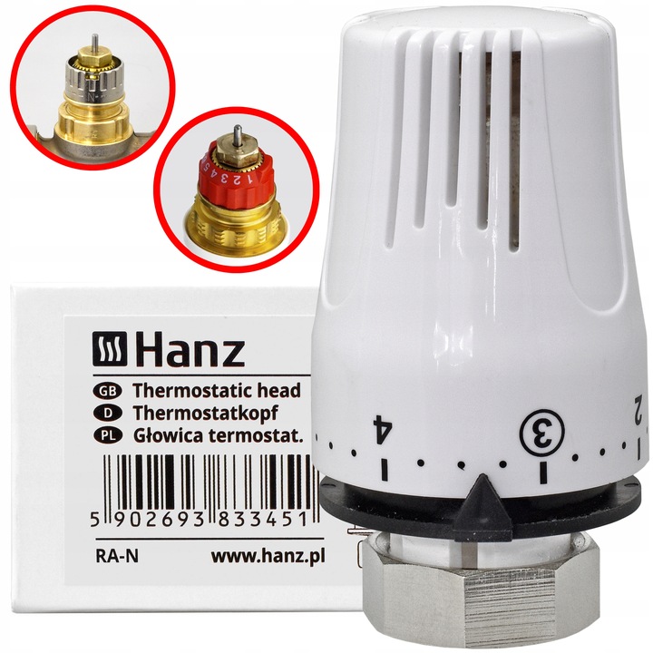 Termostat GRZEJNIKOWY RA-N do KALORYFERÓW PURMO Głowic termostatyczna
