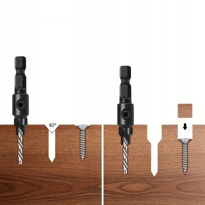 Wiertła do konfirmatów Wysoka Jakość M2 6el konfirmatu drewna zestaw 5-12mm