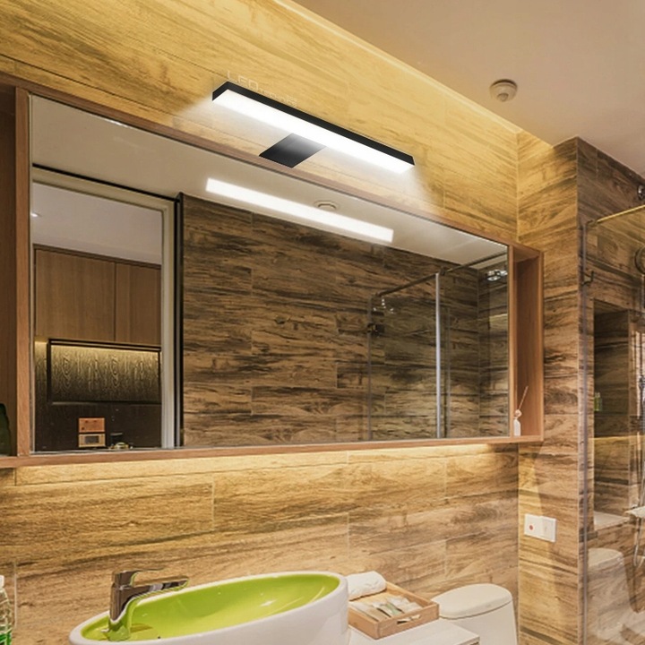 LAMPKA ŁAZIENKOWA NA SZAFKĘ LAMPA NAD LUSTRO LED CZARNY KINKIET