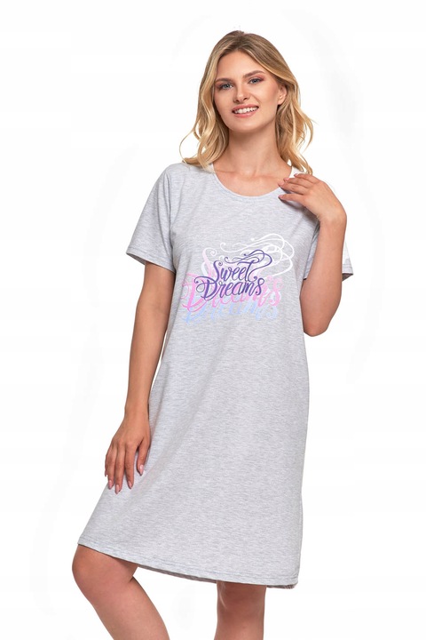 KOSZULA NOCNA z napisem do kolan krótki rękaw Moraj rozmiar M