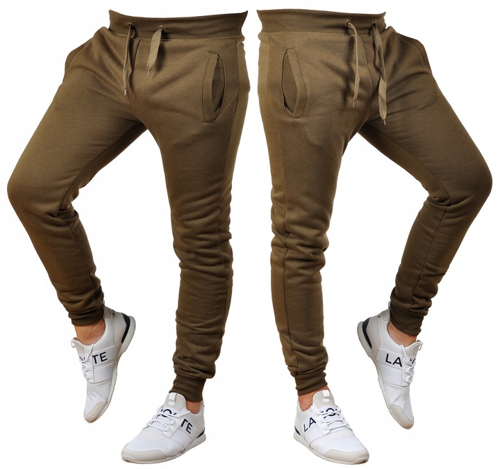 k01 r. L MĘSKIE SPODNIE DRESOWE JOGGERY GŁADKIE