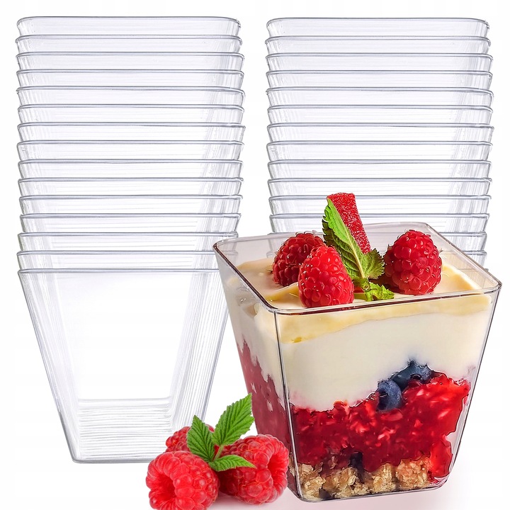 POJEMNIK NA ŻYWNOŚĆ PUCHARKI do DESERÓW na DESERY na DESERKI ŁYŻECZKI