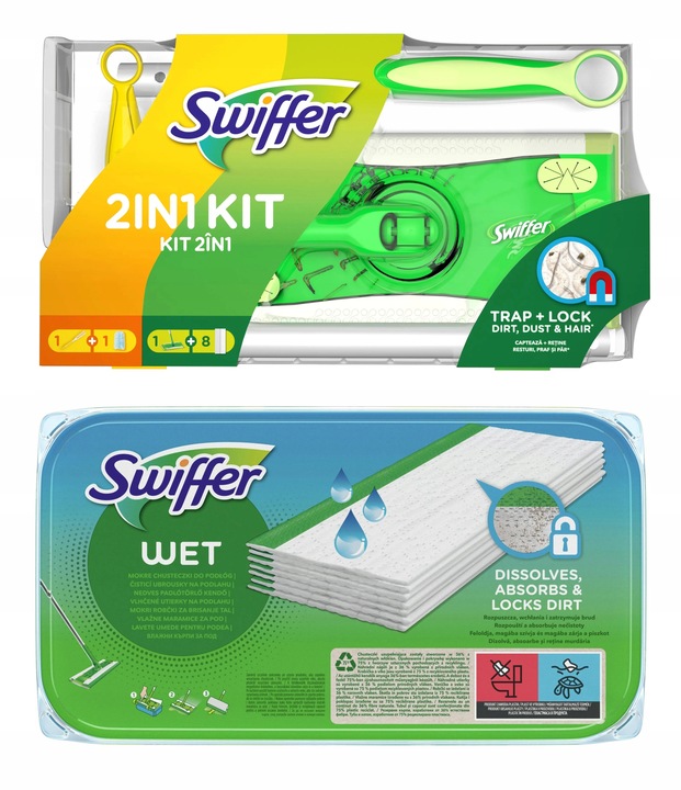 Swiffer Citrus Fresh, Ściereczki mokre do podłóg, wkłady wymienne, 20 sztuk