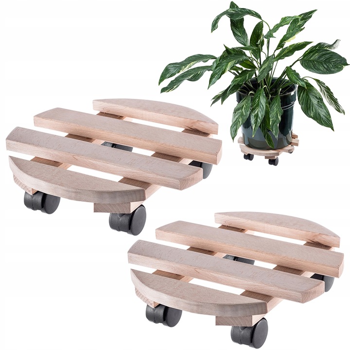 PODSTAWKA POD DONICZKĘ DONICĘ NA KÓŁKACH DREWNIANA OKRĄGŁA PODEST 30