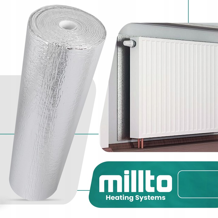 Ekran Zagrzejnikowy Mata Aluminiowa 5m Pianka Izolacyjna Odbijająca Ciep GO