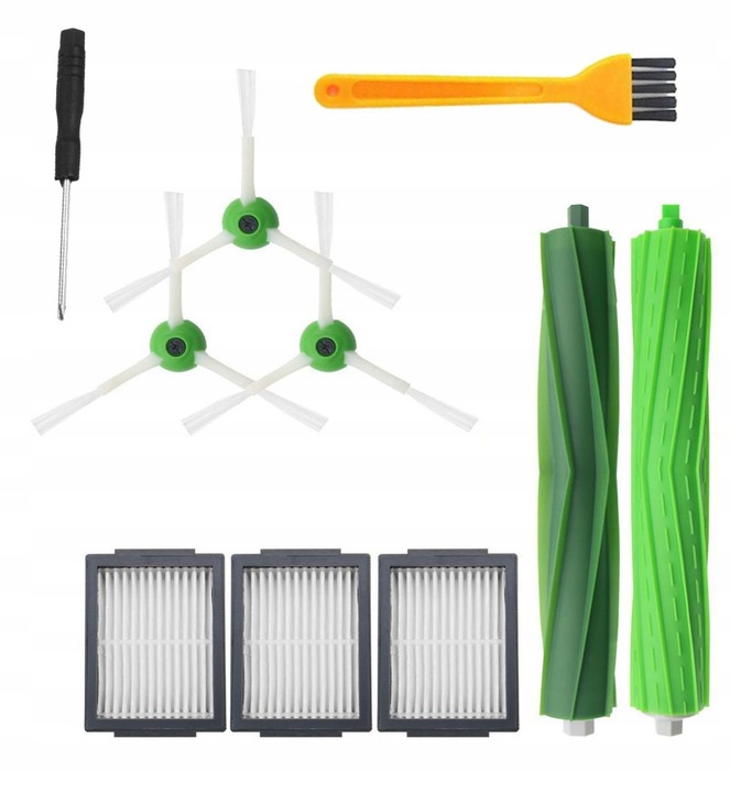 ZESTAW FILTRY SZCZOTKI do iRobot ROOMBA i7 i3 i4 i5 i8 j7 j9 e5 e6 e7,