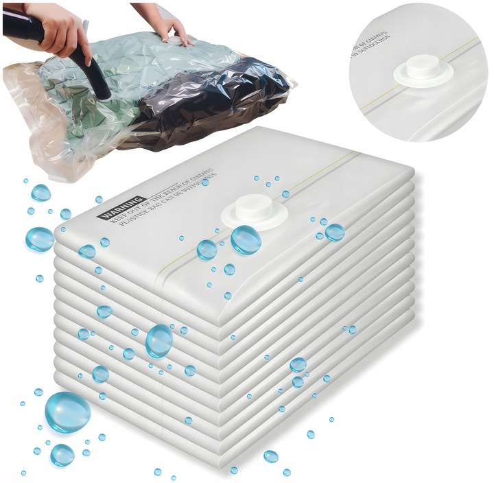 ZESTAW WORKÓW PRÓŻNIOWYCH 10 SZT 50x70 WIELOKROTNEGO UŻYTKU MOCNE SZCZELNE