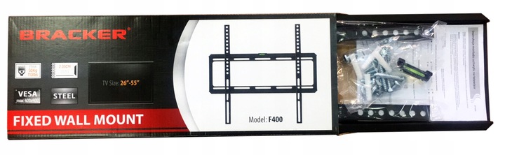BRACKER F400 UCHWYT ŚCIENNY WIESZAK TV 26'- 55'