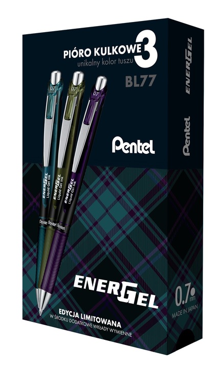 Zestaw trzech piór kulkowych Pentel BL77A2