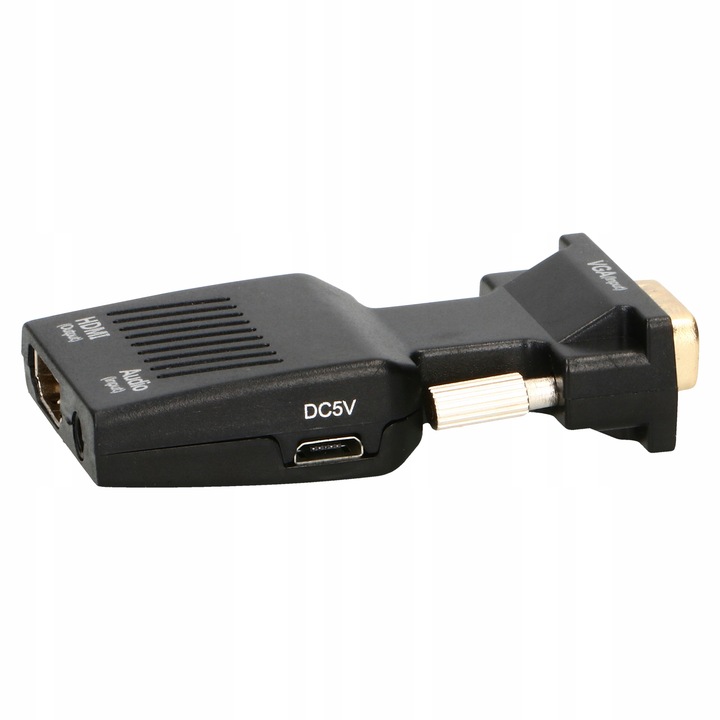 ADAPTER KONWERTER VGA D-SUB DO HDMI + DŹWIĘK AUDIO