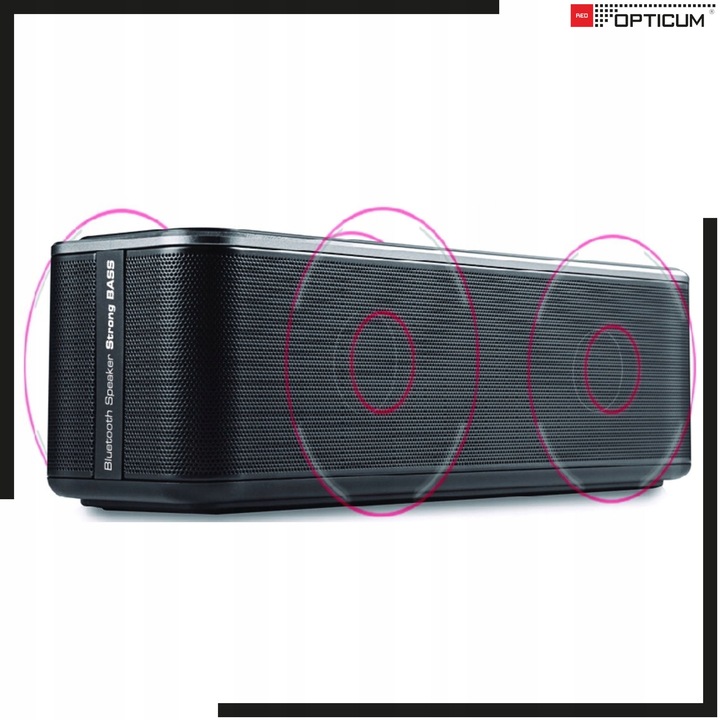 GŁOŚNIK BLUETOOTH PRZENOŚNY 10W AX20 BEZPRZEWODOWY MOCNY BAS AUX