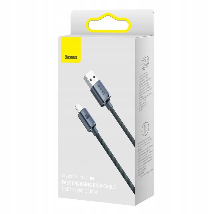 BASEUS SZYBKI KABEL USB USB-C TYP C 100W 6A MOCNY PRZEWÓD DO ŁADOWANIA 1,2m