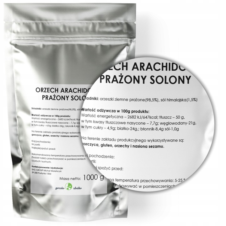 ORZECHY ZIEMNE SOLONE 1 kg prażone arachidowe z solą przekąska dla dzieci
