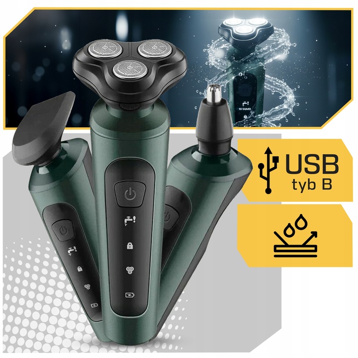 GOLARKA MĘSKA MASZYNKA TRYMER 4W BRODY WŁOSÓW BEZPRZEWODOWA DO GOLENIA