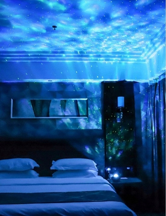 PROJEKTOR GWIAZD LED GŁOŚNIK LAMPA NOCNA + PILOT