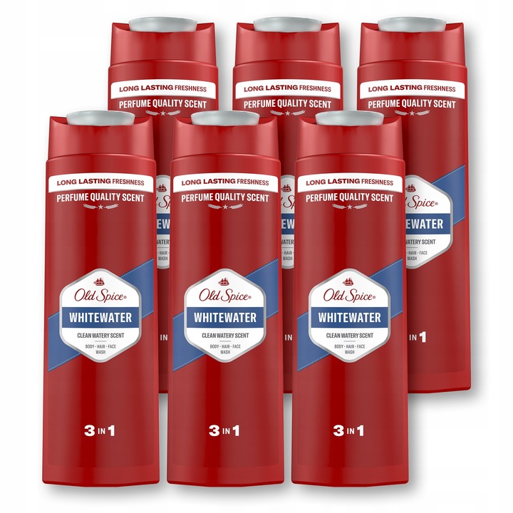 Old Spice Whitewater Żel męski pod prysznic i szampon 3w1, 6 x 400ml